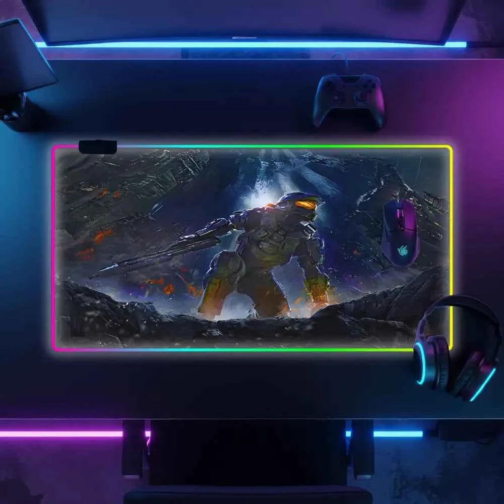 Tapis de souris xxl neon soldat armure