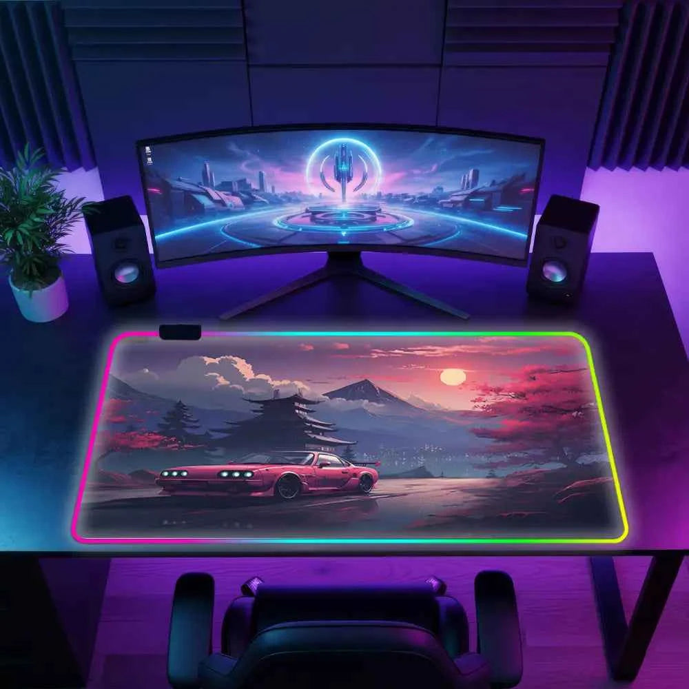 Tapis de souris xxl neon voiture japon