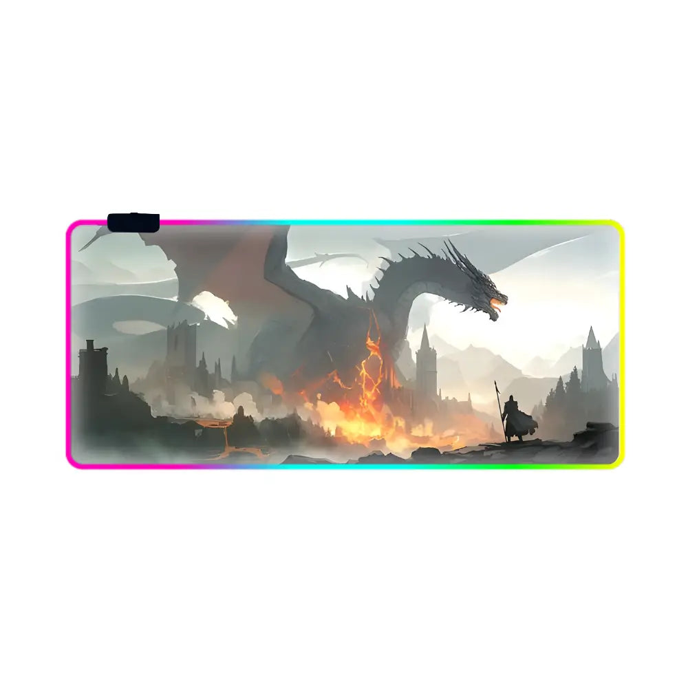 tapis de souris xxl rgb dragon medieval