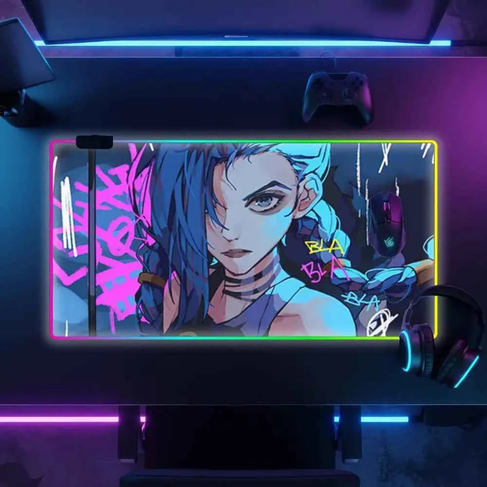 Tapis de souris xxl rgb jinx arcane