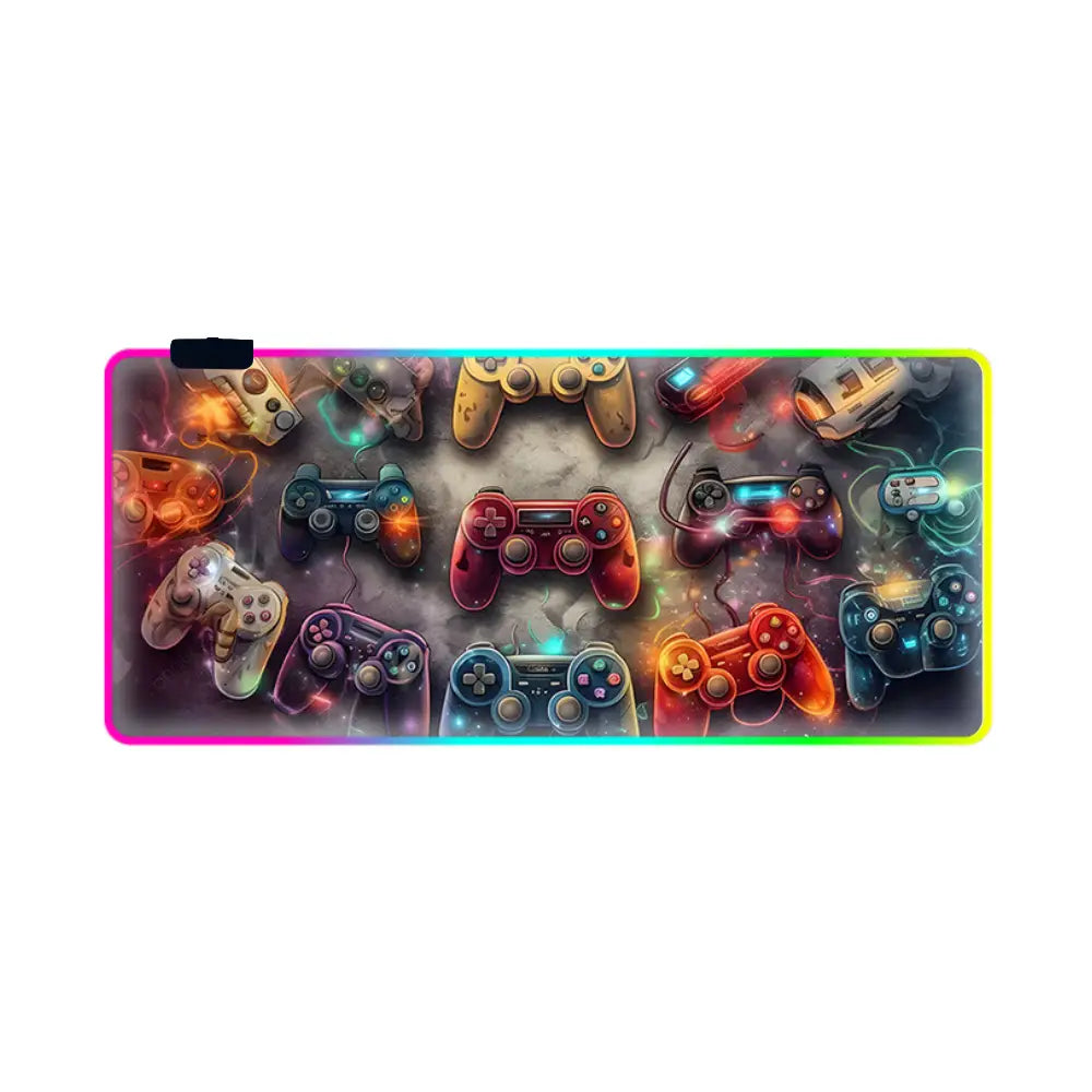 Tapis de souris xxl rgb multiples manettes