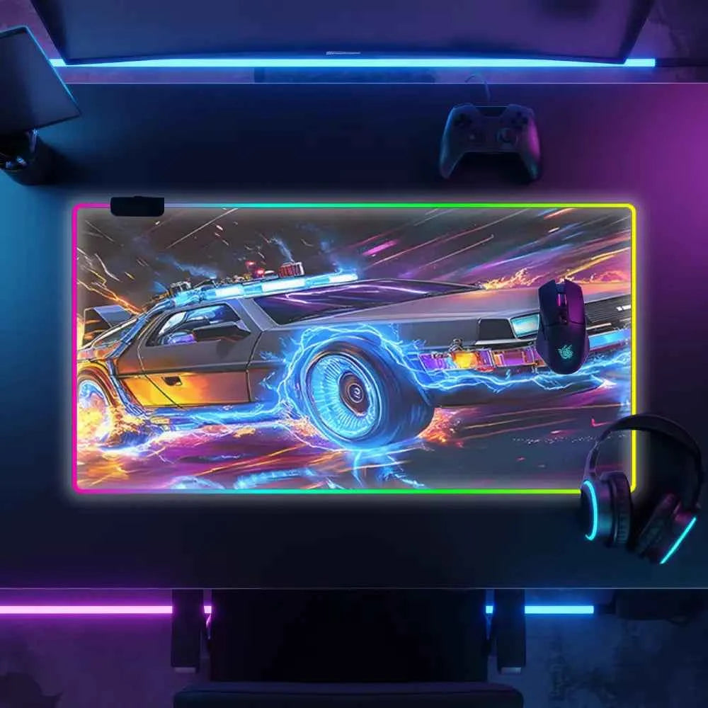 Tapis de souris xxl rgb retour vers le futur