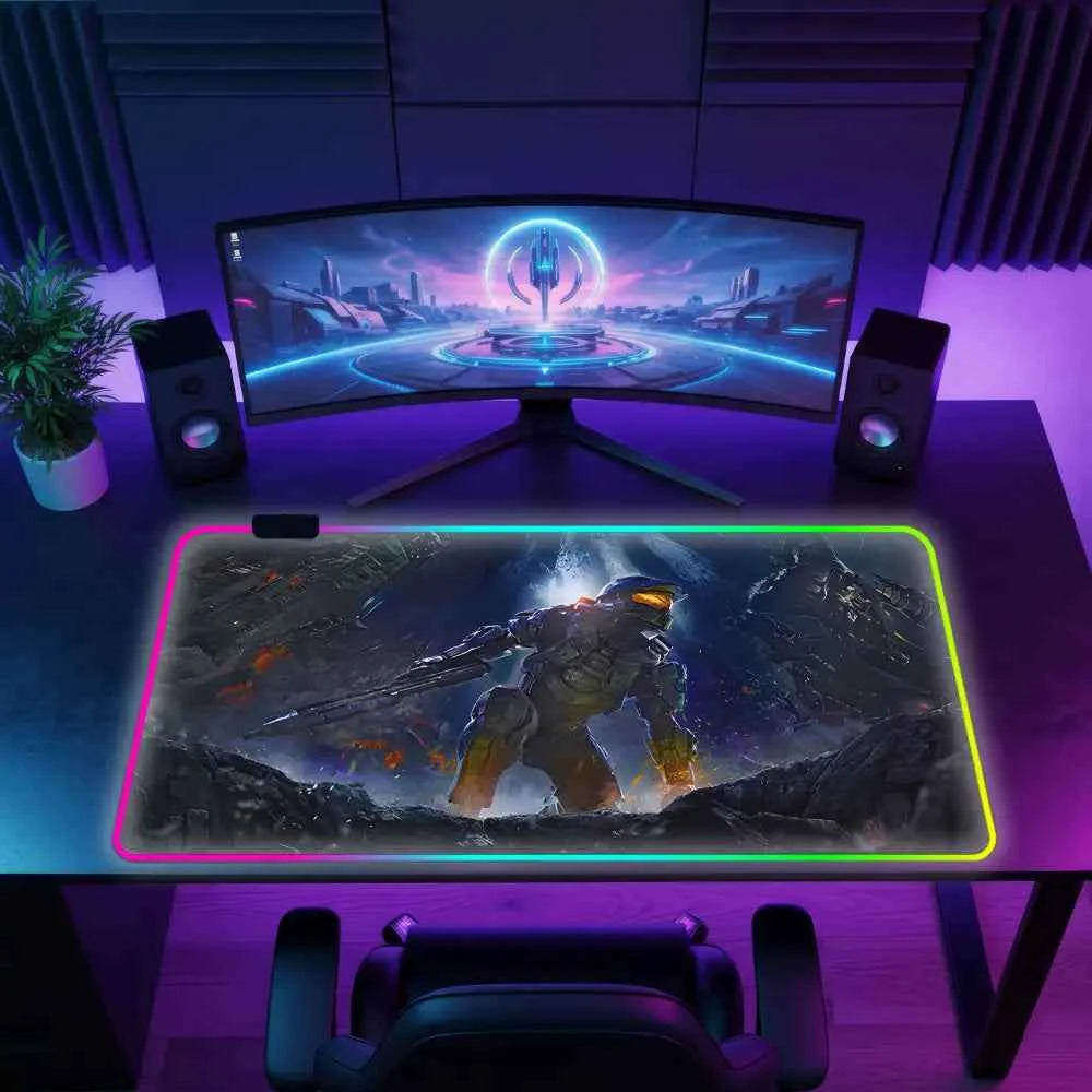Tapis de souris xxl rgb soldat armure