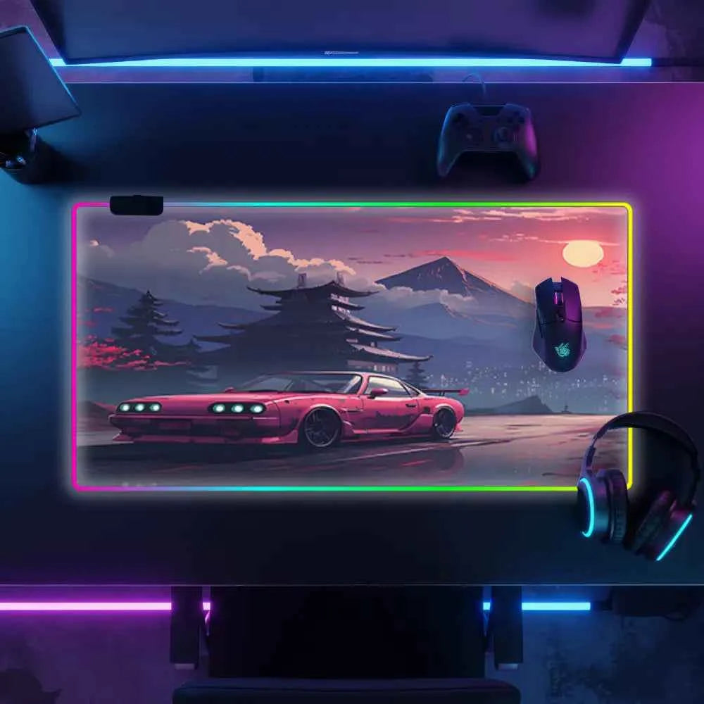 Tapis de souris xxl rgb voiture japon