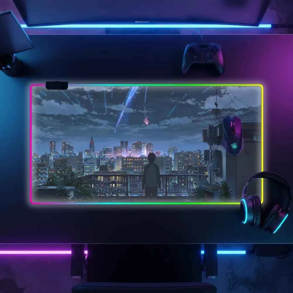 Tapis de souris neon your name face a la ville