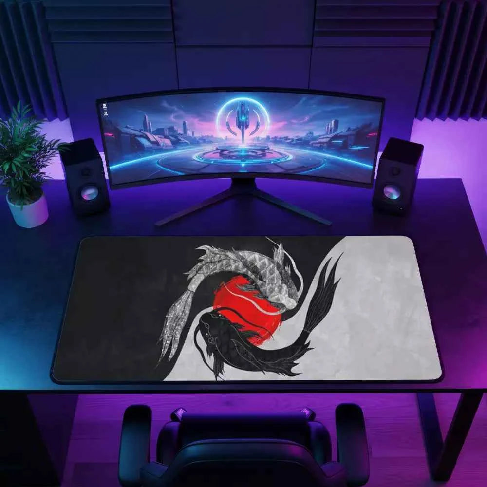 grand tapis de souris gamer ying et yang