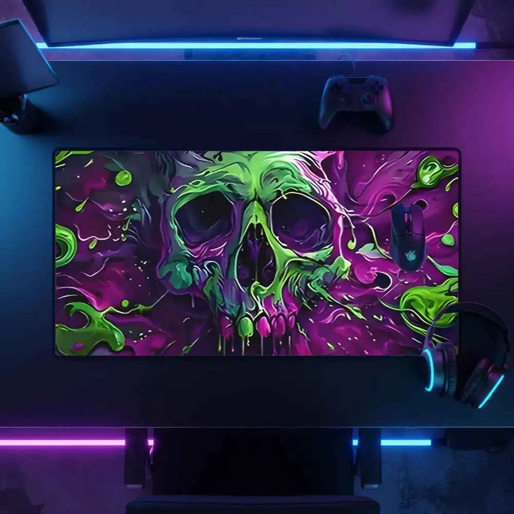 grand tapis de souris tete de mort