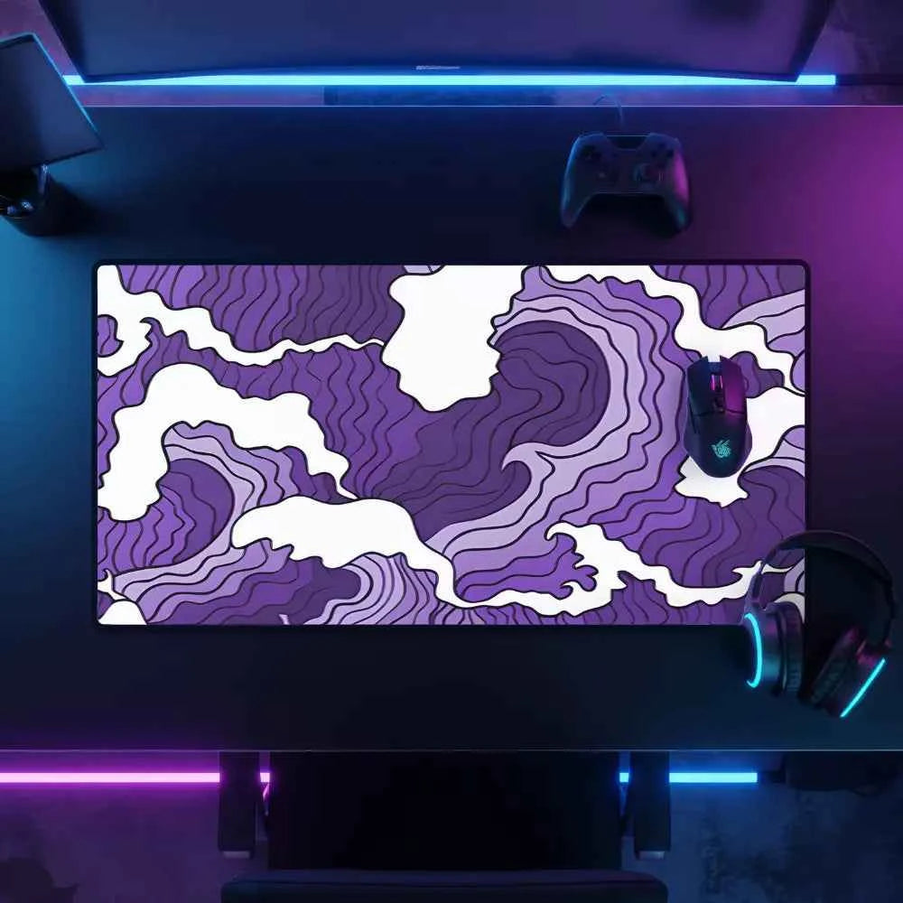 grand tapis de souris vague violette