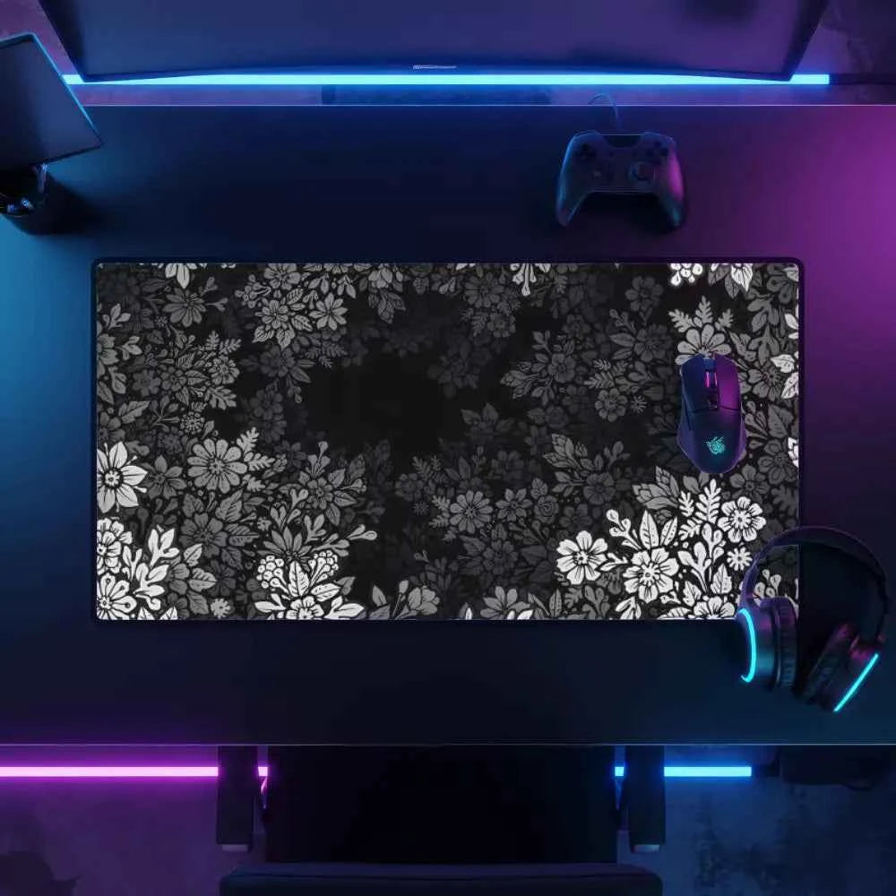 meilleur tapis de souris fleurs noir