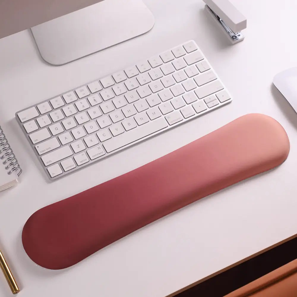 repose poignet clavier ergonomique rose et rouge