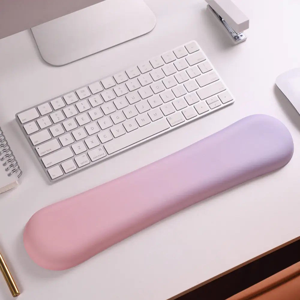 repose poignet clavier ergonomique rose et violet