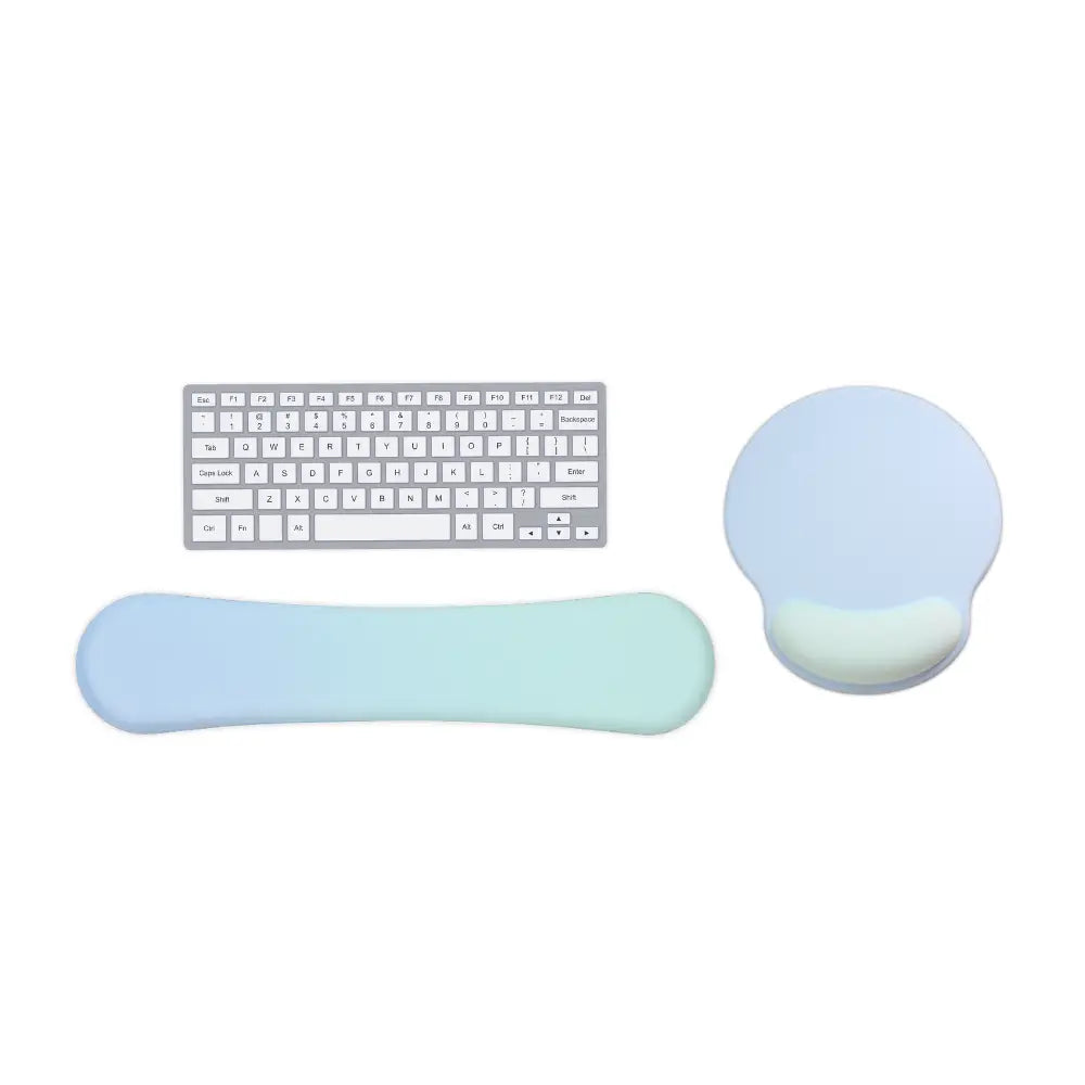 repose poignet tapis de souris ergonomique bleu et turquoise