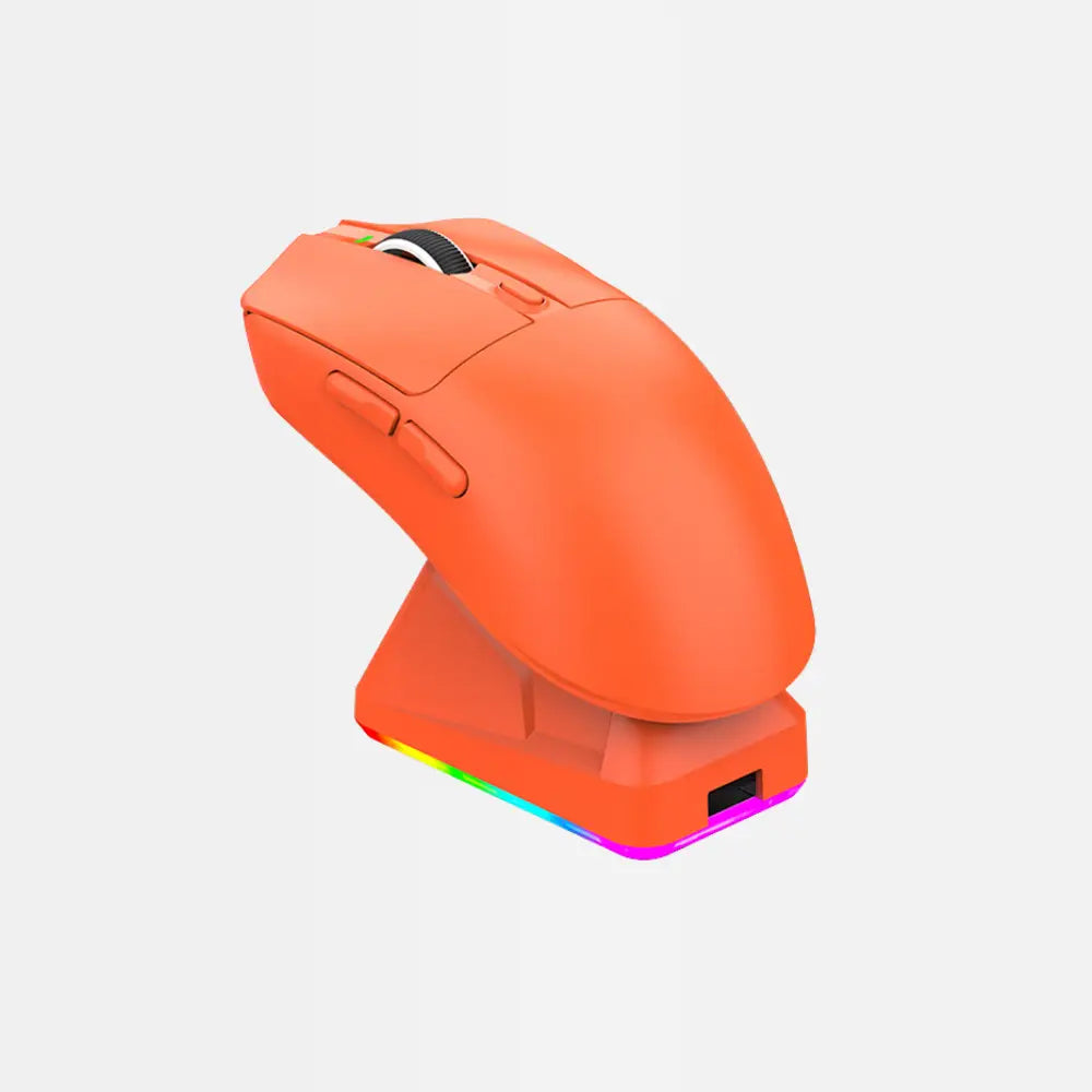 souris gamer sans fil orange