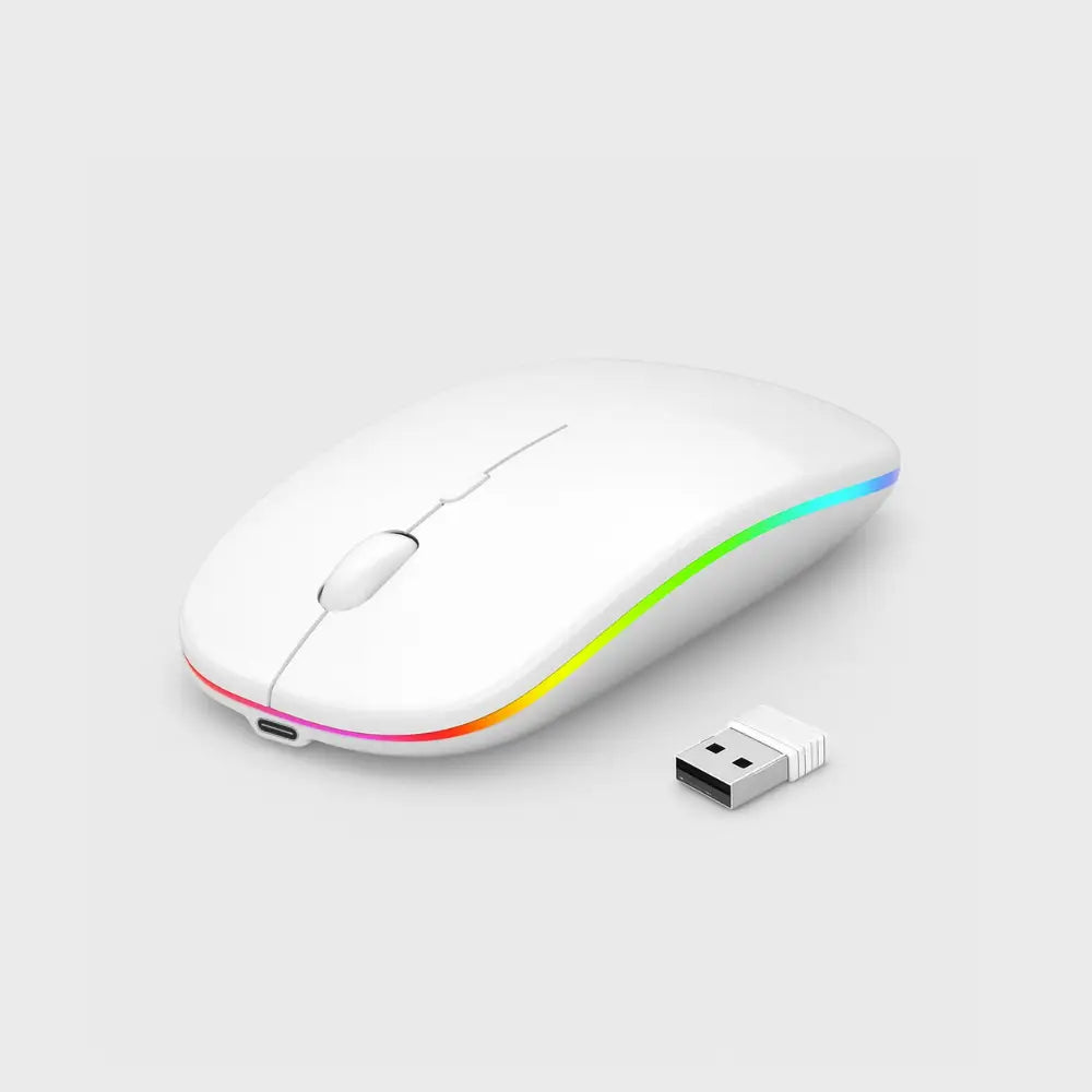 souris ordinateur sans fil rgb blanche