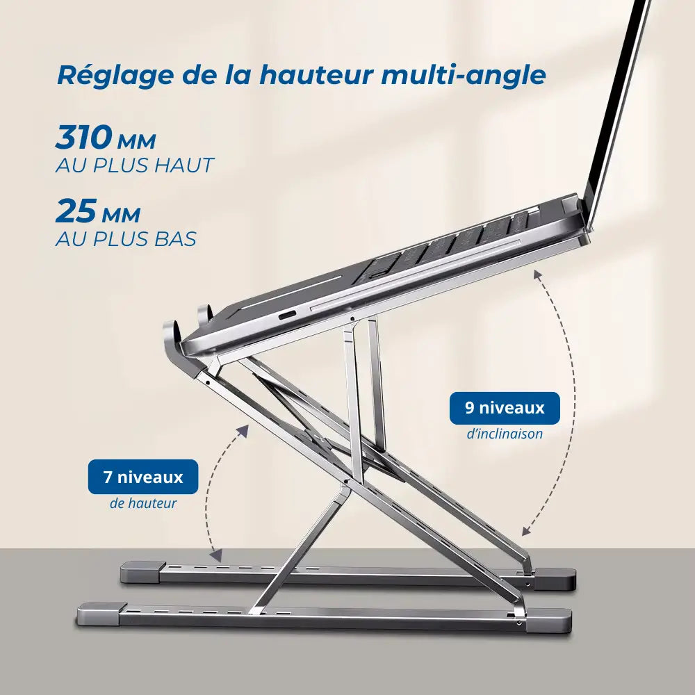 support ordinateur avec inclinaison et hauteur reglable
