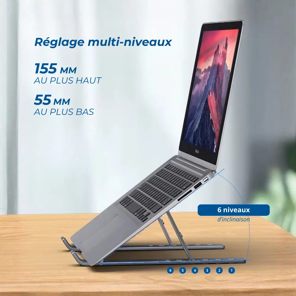 support ordinateur metallique inclinaison et hauteur reglable