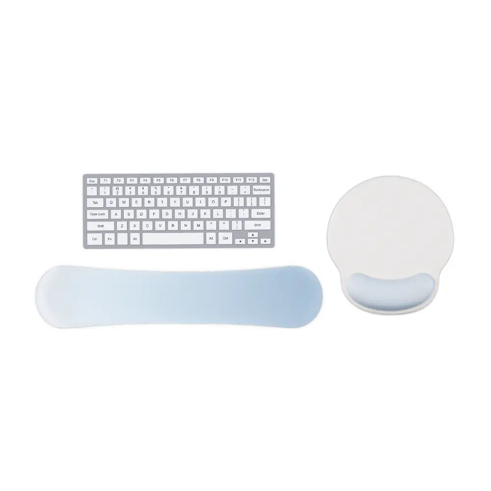 tapie de sourie ergonomique blanc et bleu