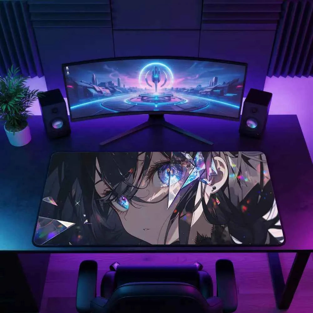 tapie de sourie fille aux yeux crystal