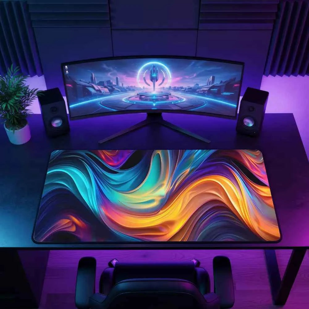 tapis de souris 1200x600 bleu et orange