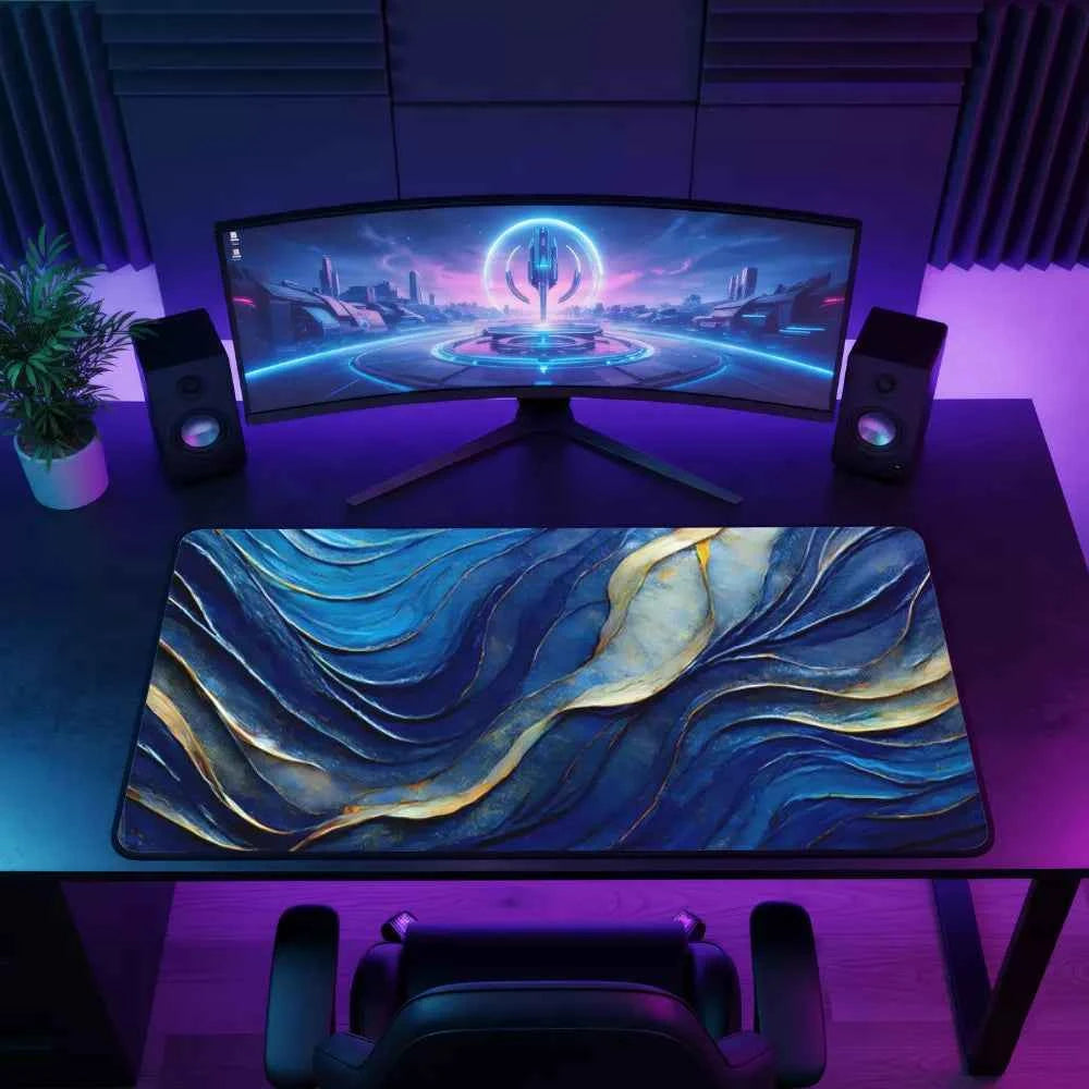 tapis de souris 900x400 bleu