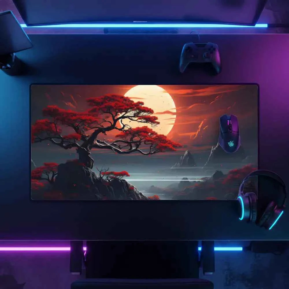 tapis de souris 900x400 arbre coucher de soleil V2