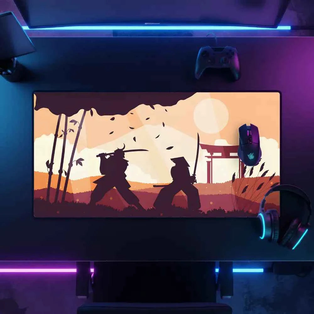 tapis de souris 900x400 duel samourai japonais