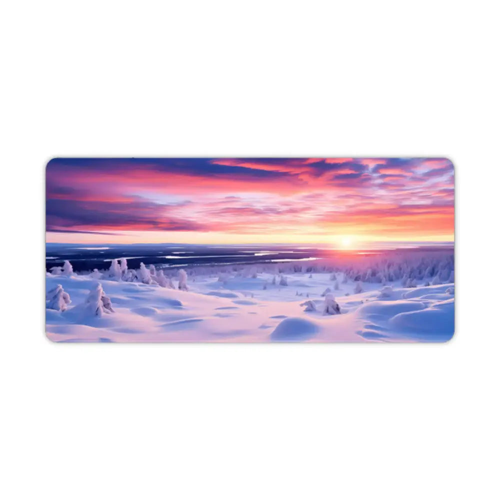 tapis de souris 900 400 lever de soleil enneige