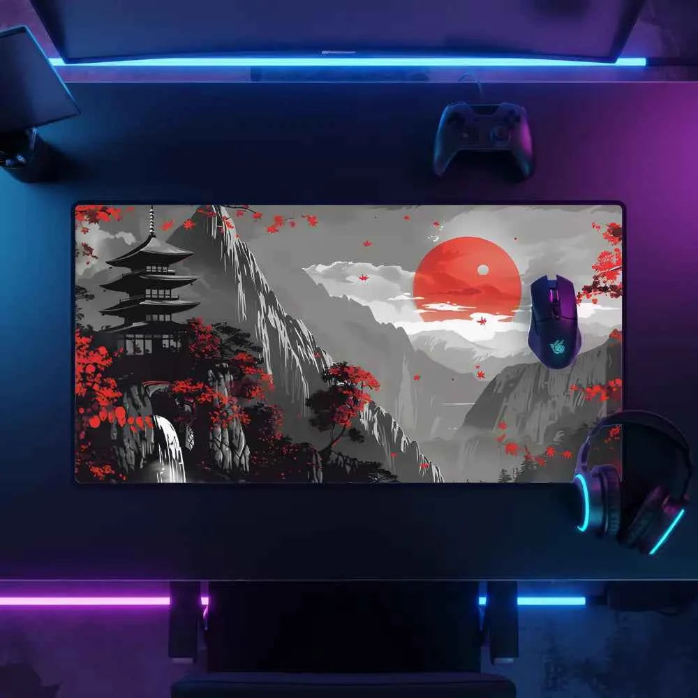 tapis de souris 900x400 lune japon rouge