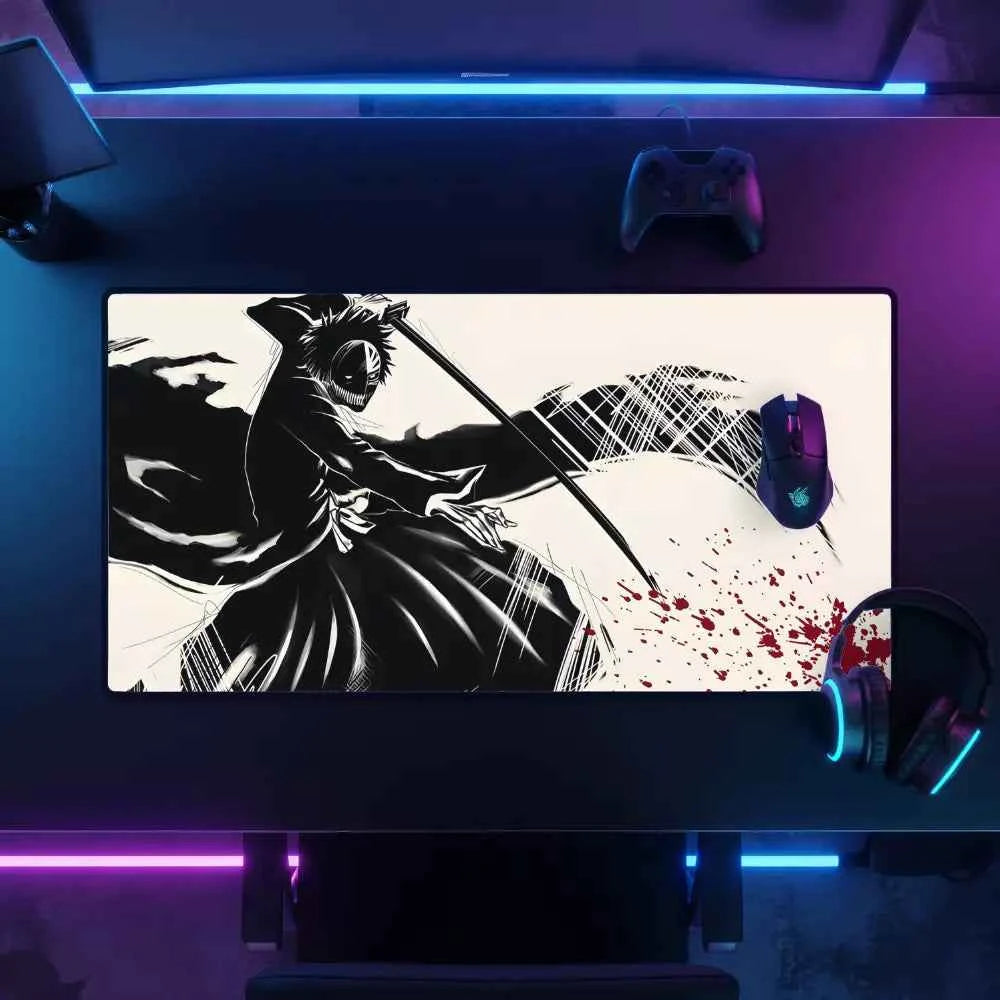 tapis de souris 900x400 samourai japonais noir