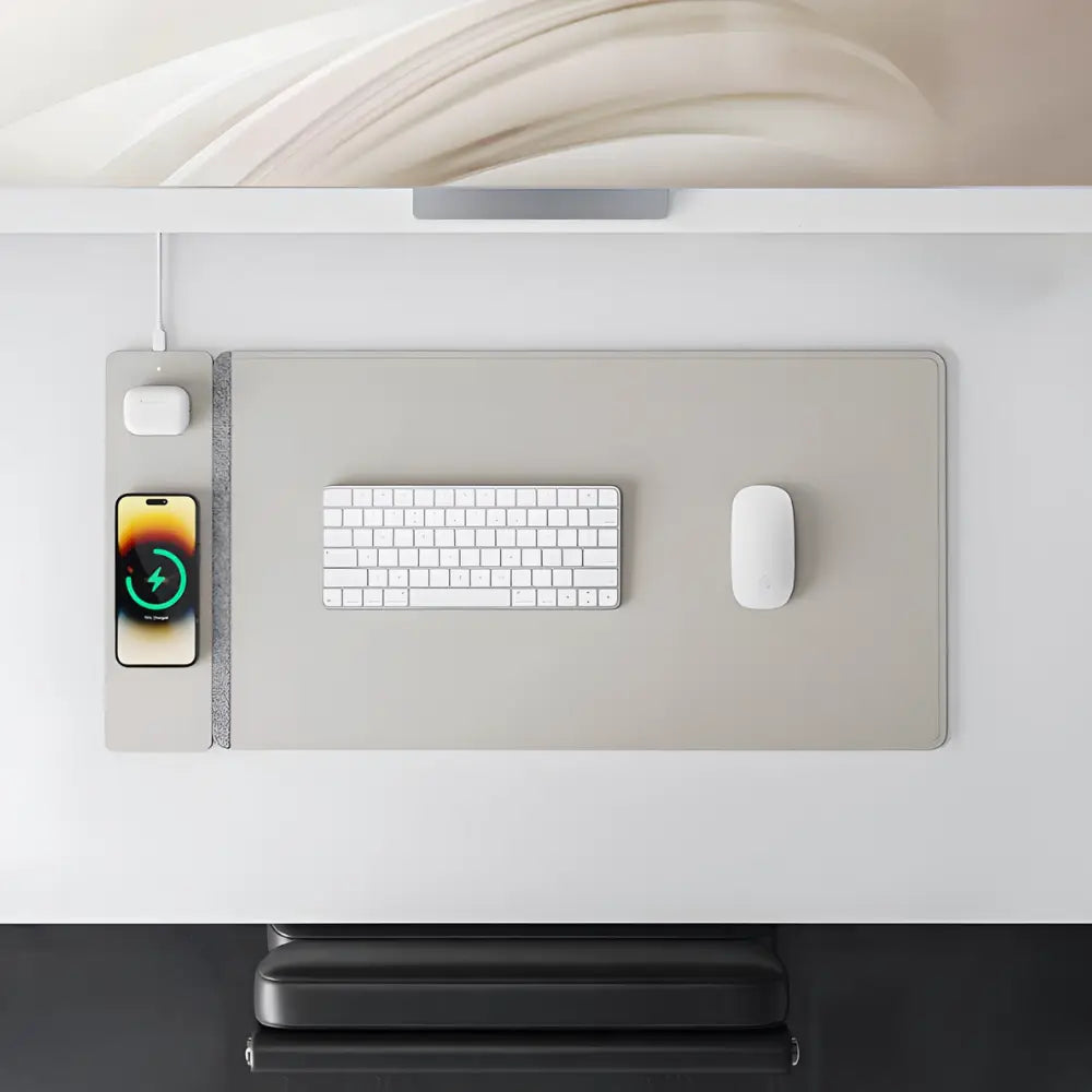 tapis de souris blanc recharge sans fil