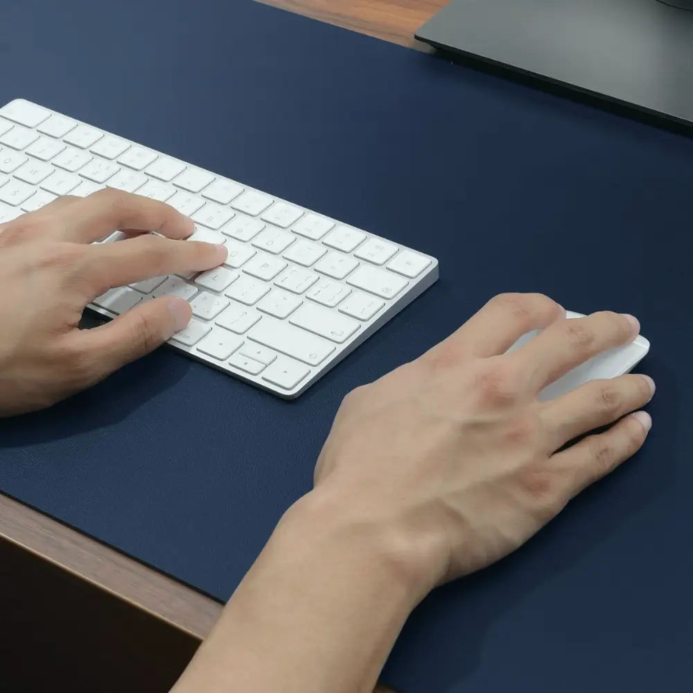 tapis de souris en cuir xxl bleu marine