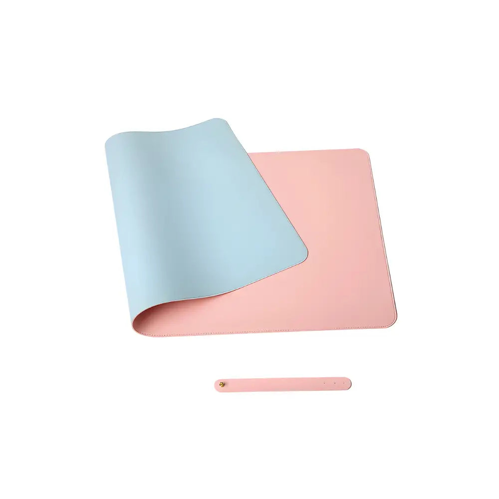 tapis de souris cuir reversible bleu rose