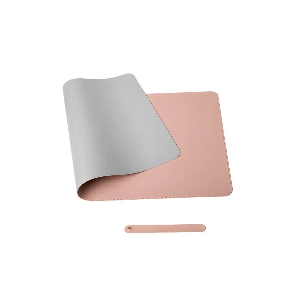 tapis de souris cuir reversible gris rose