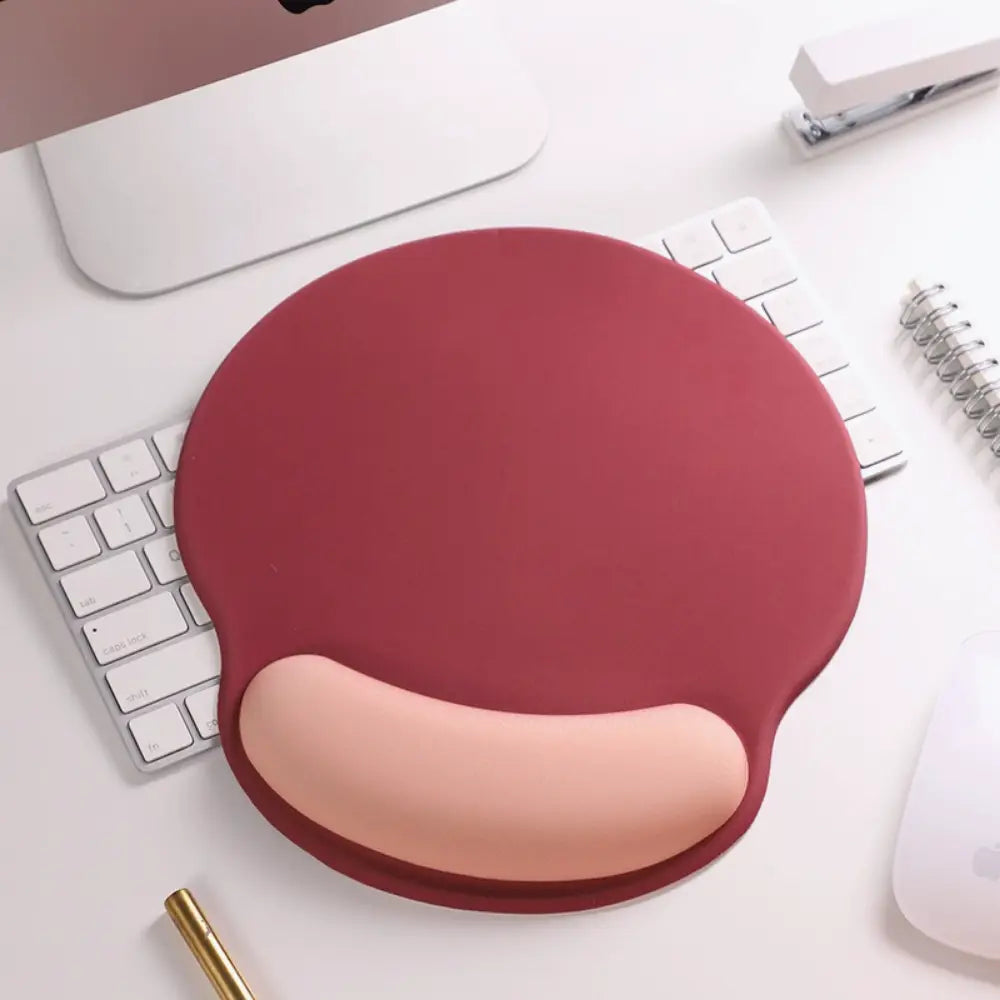 tapis de souris design ergonomique rouge et rose