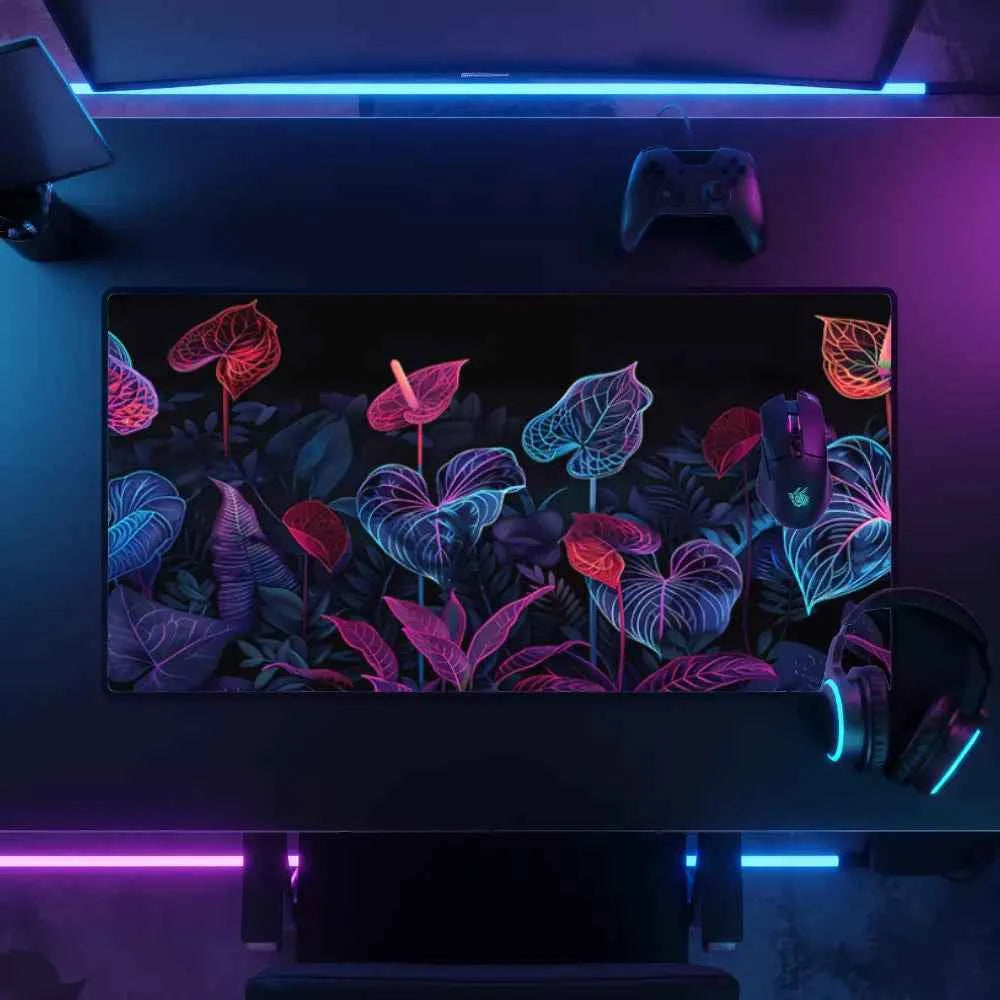 tapis de souris design fleur bleu