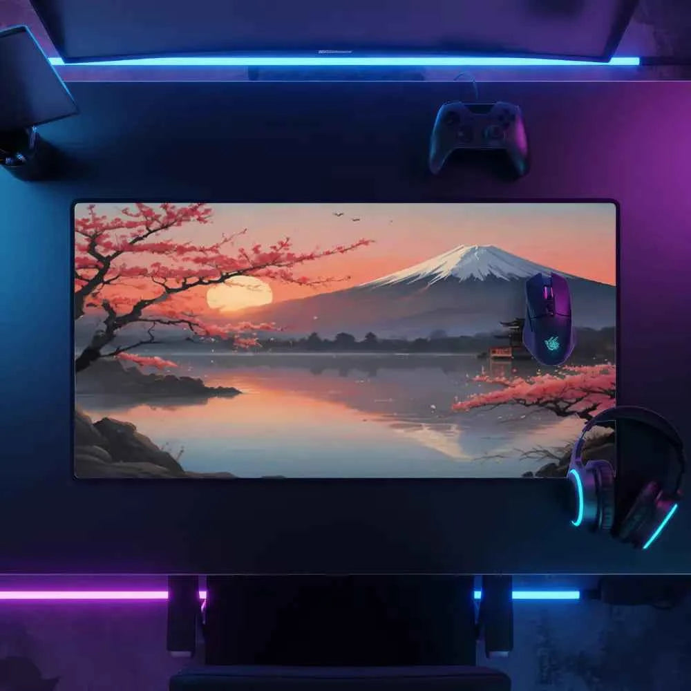 tapis de souris design lever de soleil japonais