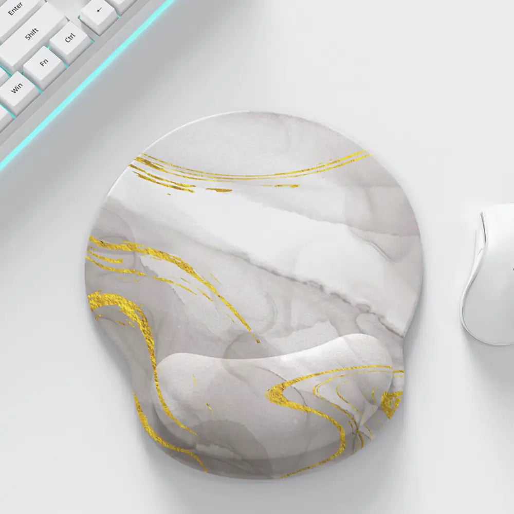 tapis de souris design marbre gris or