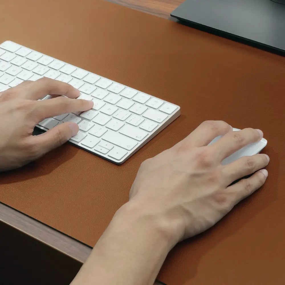 tapis de souris en cuir marron xxl