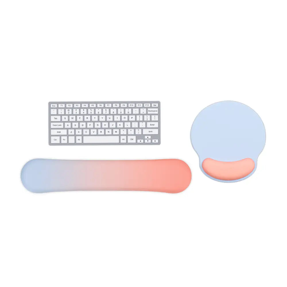 tapis de souris ergonomique bleu et rose