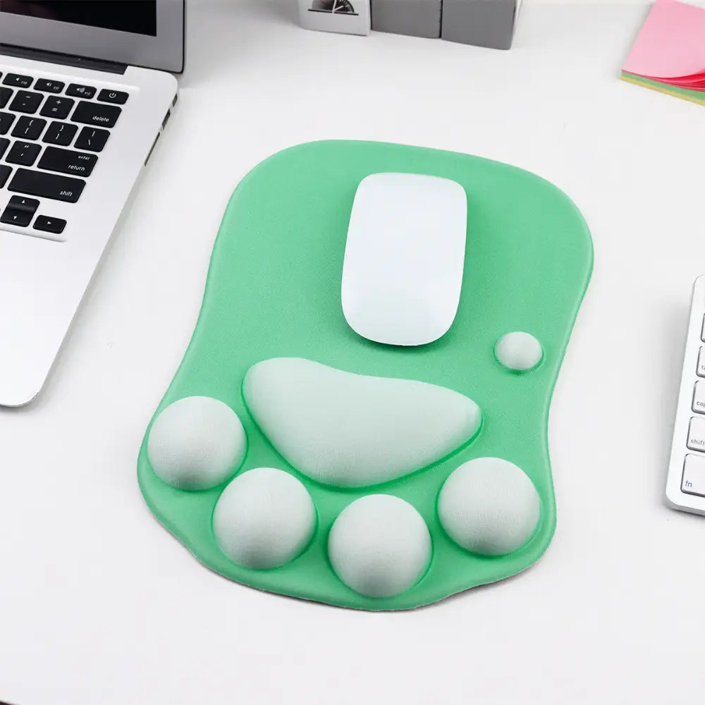 tapis de souris ergonomique chaton vert