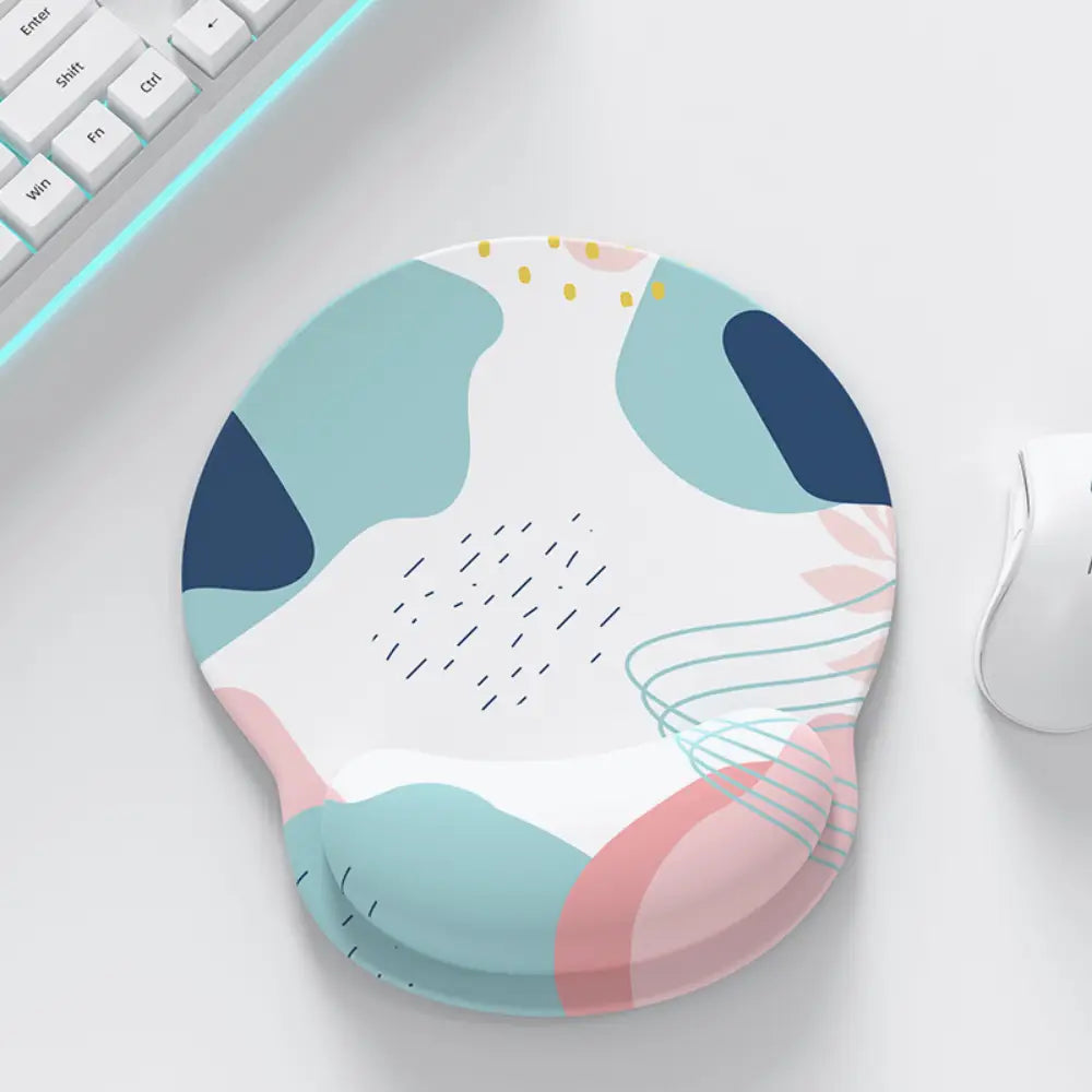 tapis de souris ergonomique original bleu blanc