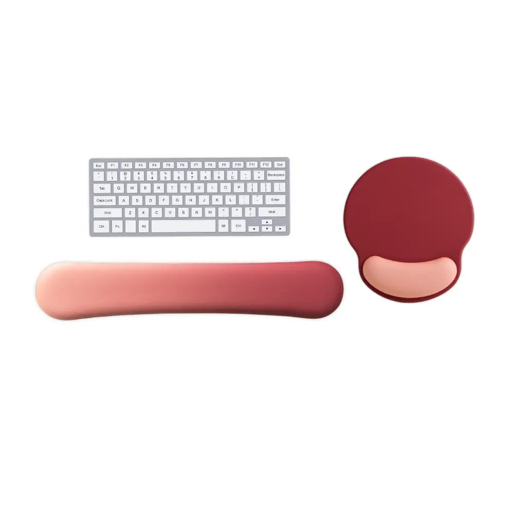 tapis de souris ergonomique rouge et repose poignets