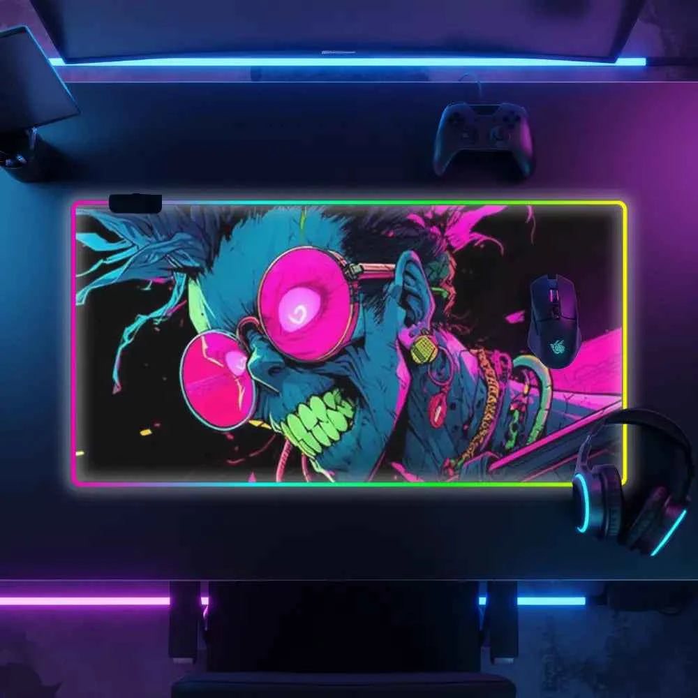 Tapis de souris gamer rgb cyberpunk