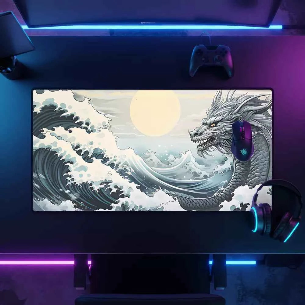 tapis de souris gaming dragon blanc