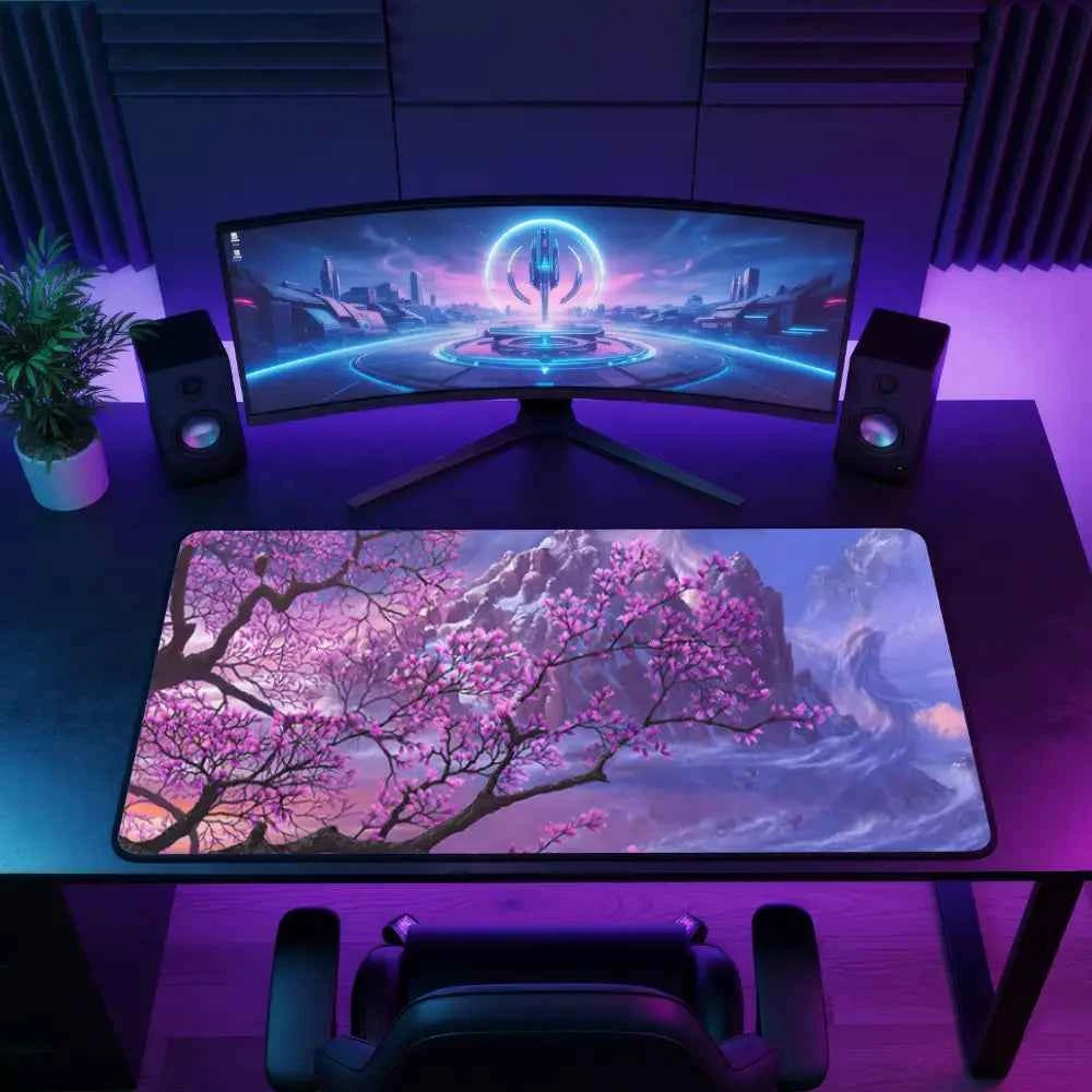 tapis de souris japonais arbre rose