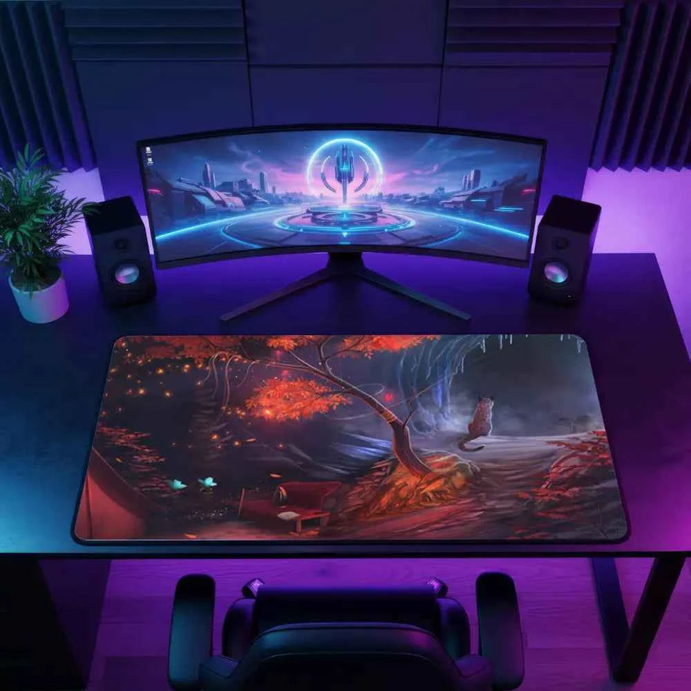 tapis de souris japonais chat mystique