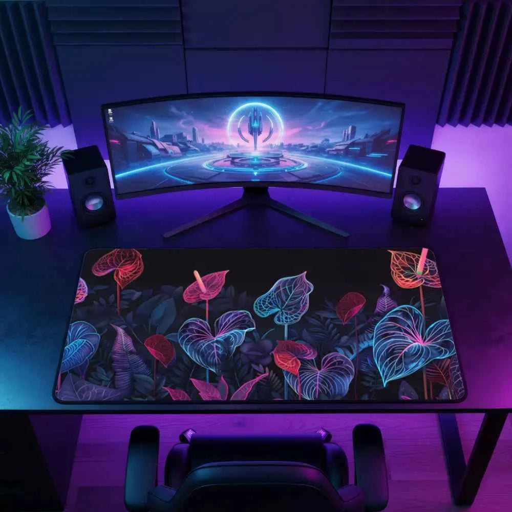 tapis de souris japonais fleur bleu