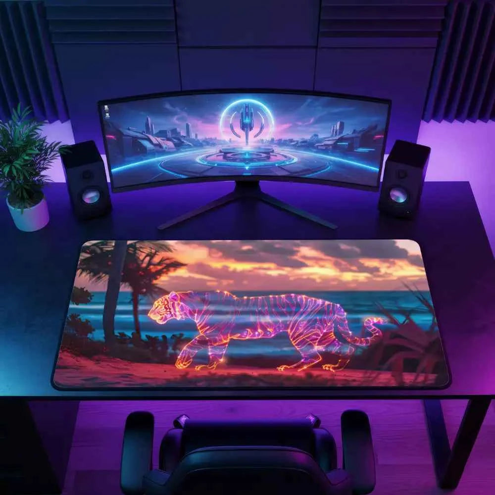 tapis de souris japonais tigre neon