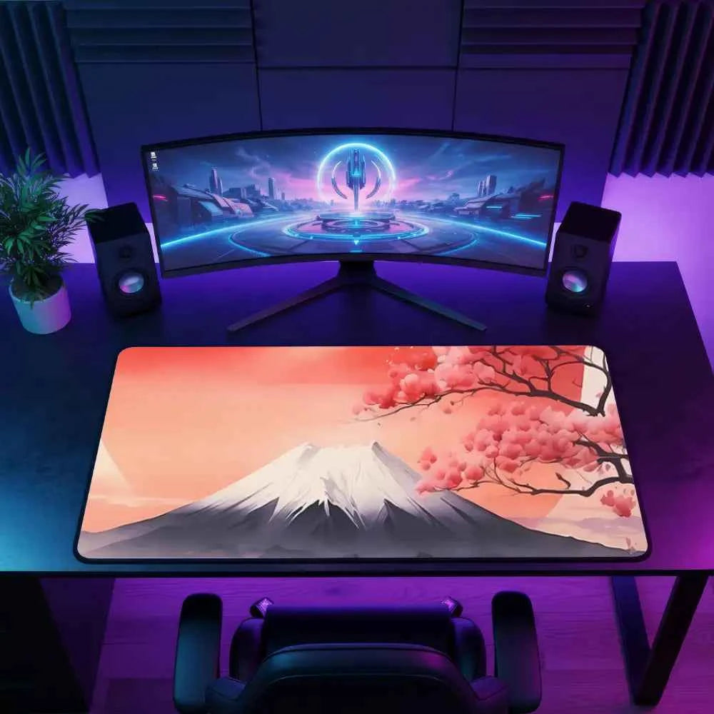 tapis de souris japonais volcan et nuage