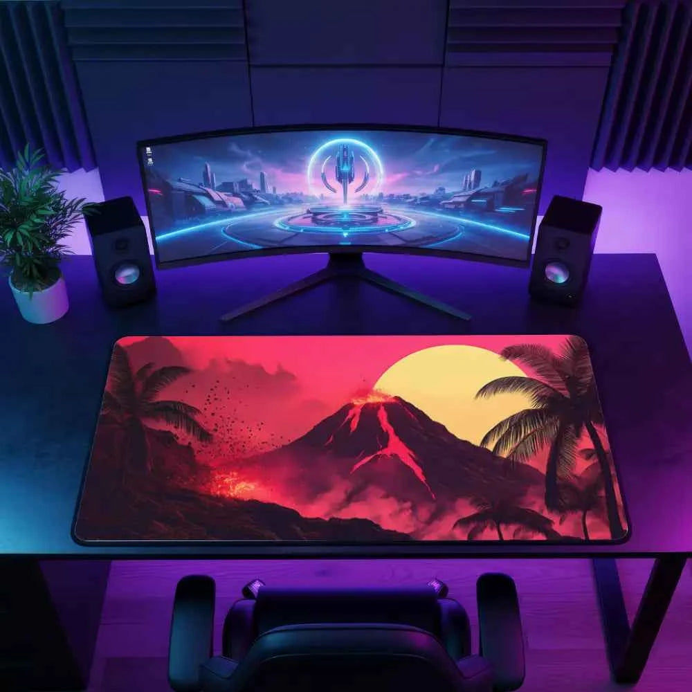 tapis de souris japonais volcan rouge